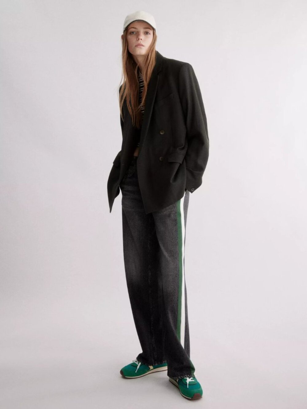 Rag & Bone rb Miramar Sport Stripe Track Pant Washed Back Green White Stripe XS - Picture 7 of 10
